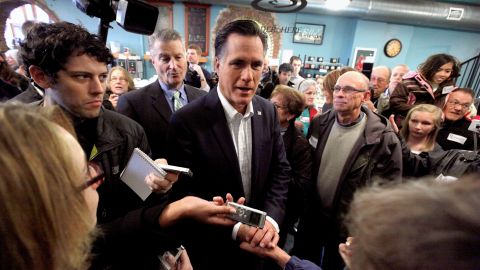  The quest for the GOP presidential nomination is well under way. Here GOP hopeful Mitt Romney, center, campaigns in Iowa.