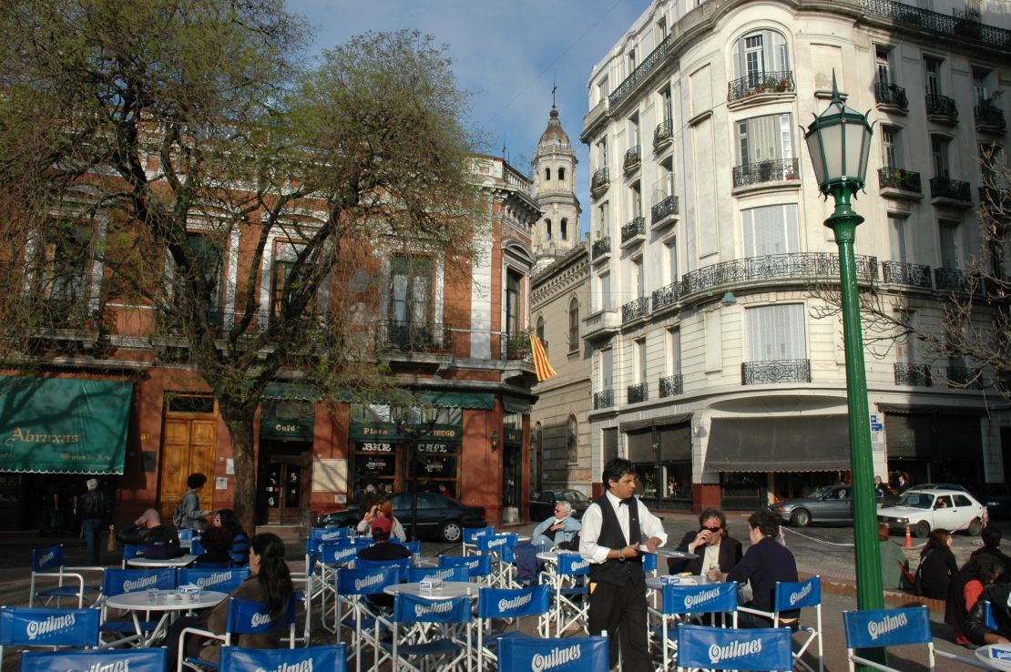 The bustling Plaza Dorrego, the location of Cafe Dorrego.