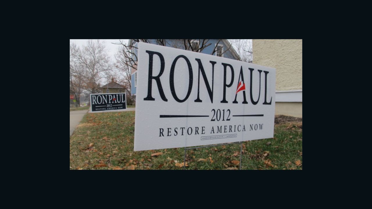 The McIntyre home in Indianola, a suburb of Des Moines, is the only house in the neighborhood with signs.