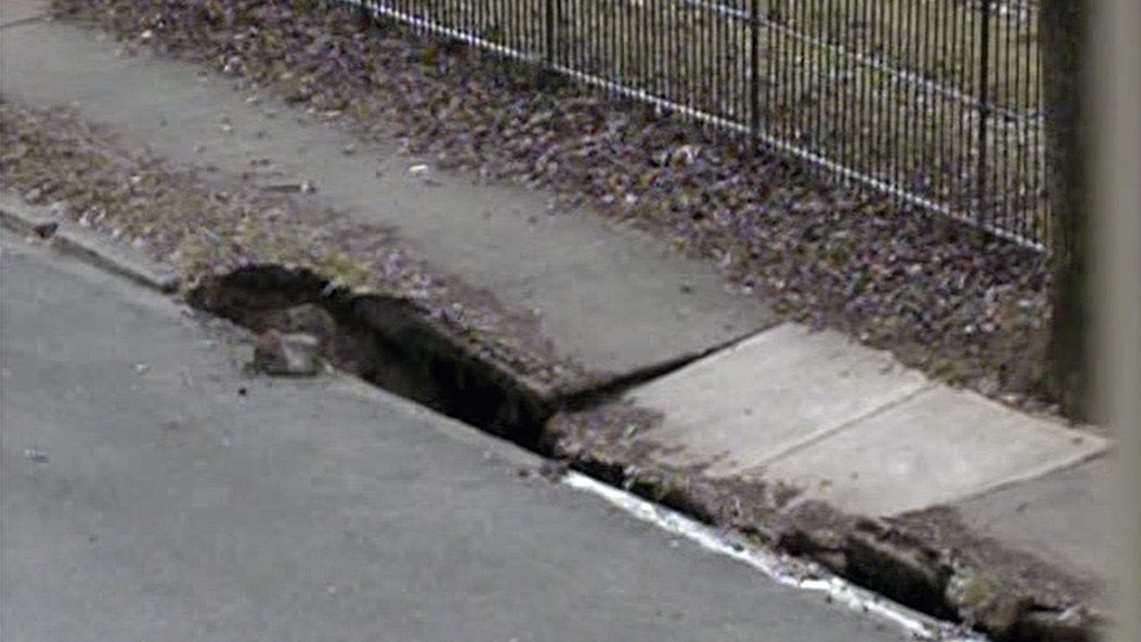 A sinkhole formed Thursday in Allentown, Pennsylvania. A water main break is suspected to have caused it.