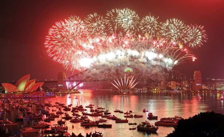 There were no such problems across the Tasman Sea in Sydney, where a kaleidoscope of colors exploded over the Opera House and the Harbour Bridge, as more than 1.5 million people lined the shore.