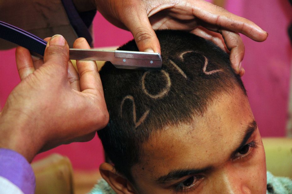 In the Pakistani city of Rawalpindi, one young man chose to celebrate the New Year with an unusual haircut.