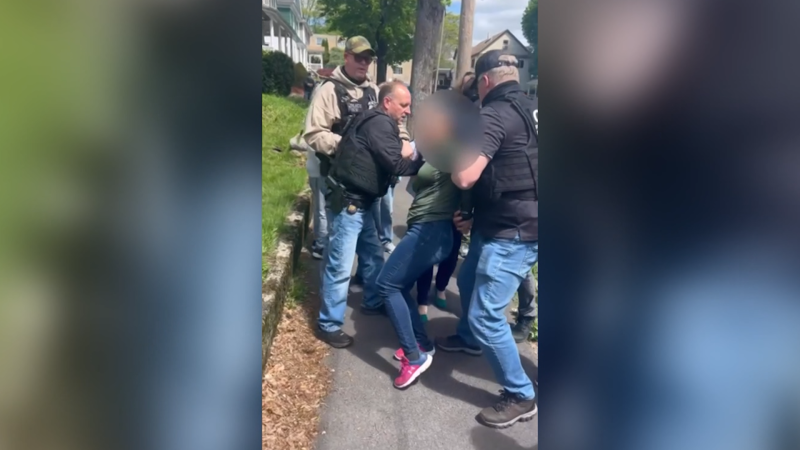 ICE arrest sparks chaos as crowd tried to intervene
