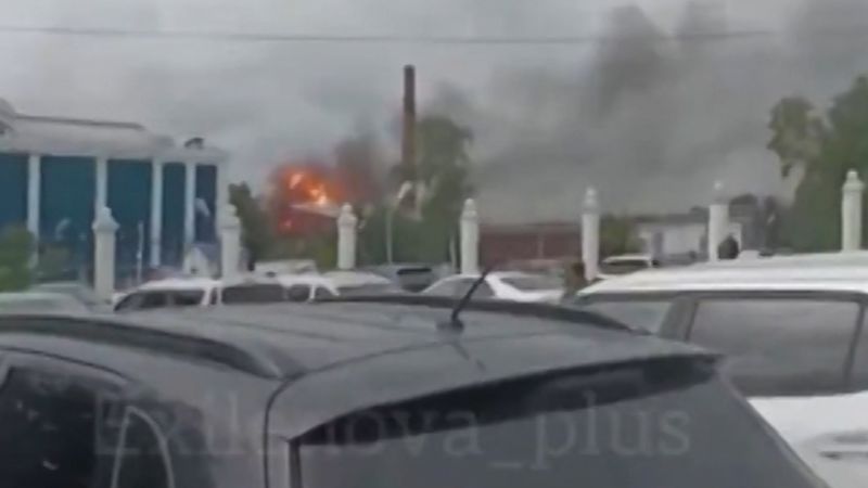 Social media video shows Ukrainian strike on Russian missile facility