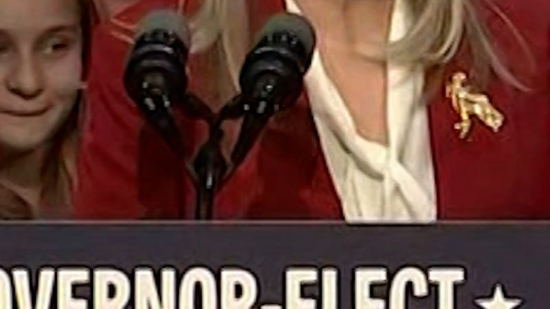 Spanberger jokes with daughters during victory speech