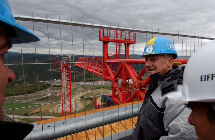 <strong>Nail-biting build: </strong>Norman Foster (now Lord Foster), the architect of the bridge, says he felt physically sick during the build.