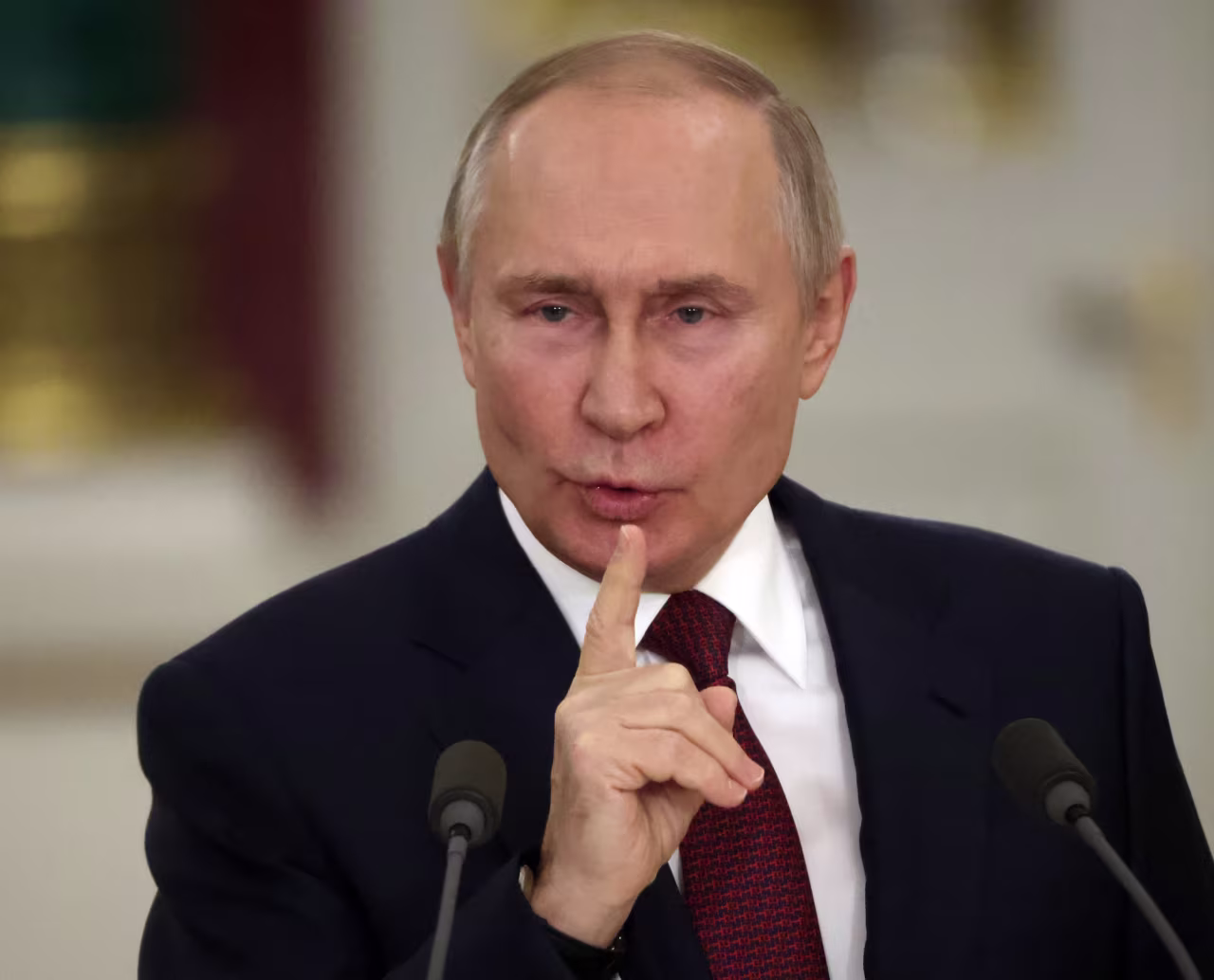 Putin speaks during a meeting at the Kremlin in Moscow on December 22.