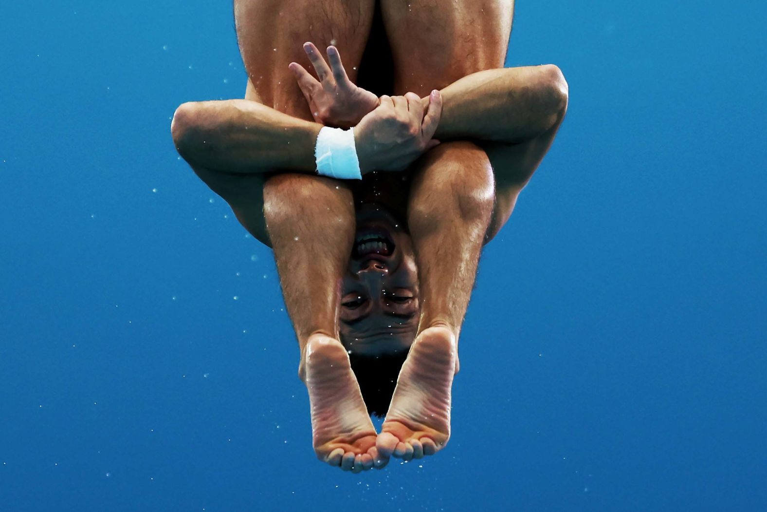 Mexico’s Randal Willars Valdez competes in the 10-meter platform semifinal during the World Aquatics Championships in Singapore on Sunday, August 3.