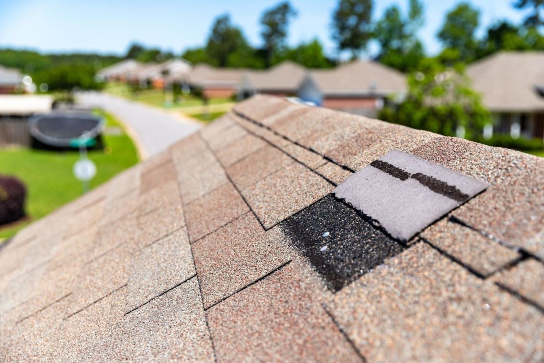 Shingle missing from the roof