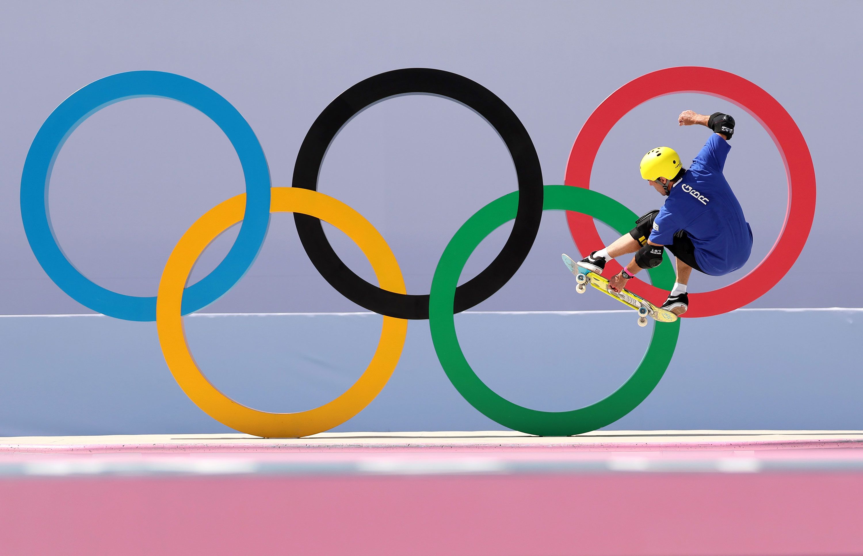 Skateboarder Andy Macdonald, representing Great Britain, competes in the park preliminaries on August 7.