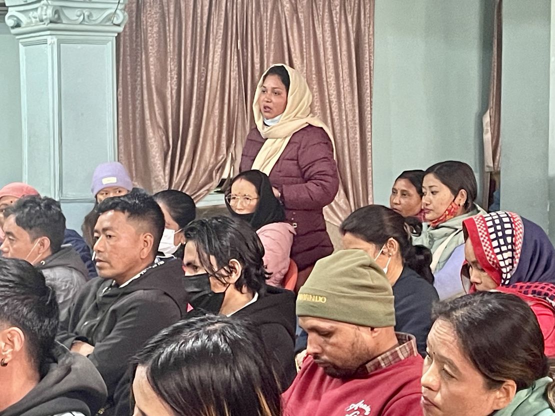 Januka Sunar and other relatives of Nepalis fighting for Russia meet at the headquarters of the ruling Communist Party of Nepal (Maoist Center) in Kathmandu to call for help from the country's leaders.