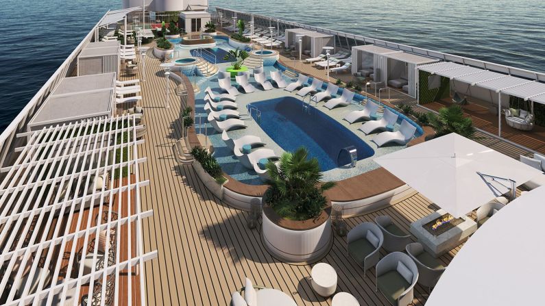 <strong>Deck:</strong> This rendering shows that the deck should look like when it's finished, with an extended pool.