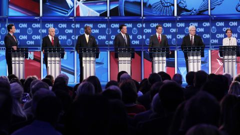 The Republican candidates face off in a debate in October.