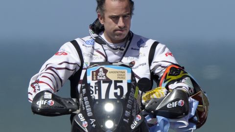 Argentina motorcyclist Jorge Boero is pictured before the start of the Dakar Rally. He was killed on the first special stage.