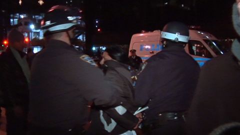 Police arrested dozens of Occupy Wall Street demonstrators in New York on New Year's Eve.