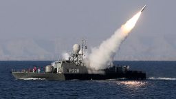 Iranian navy fires a Mehrab missile during the 'Velayat-90' naval wargames in the Strait of Hormuz in southern Iran on January 1, 2012.