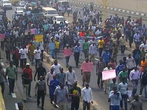 iReporter Paul Utho took this photo of the protests in Ikorodu Road, Lagos. "The people are tired of this insensitive government," he said.