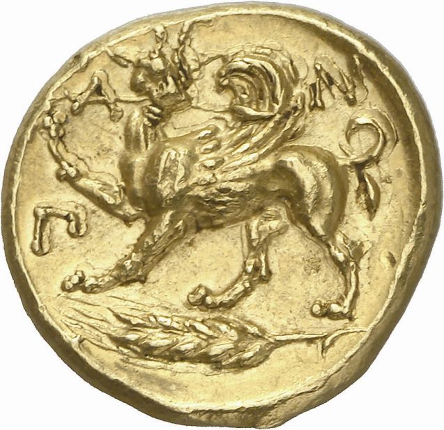 Hill says the coin, which also features the figure of a winged griffin, is "one of the masterpieces of ancient Greek art." The entire collection is expected to sell for $8m.