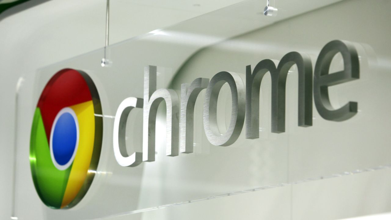 The Google Chrome logo is displayed at a store in London last year.