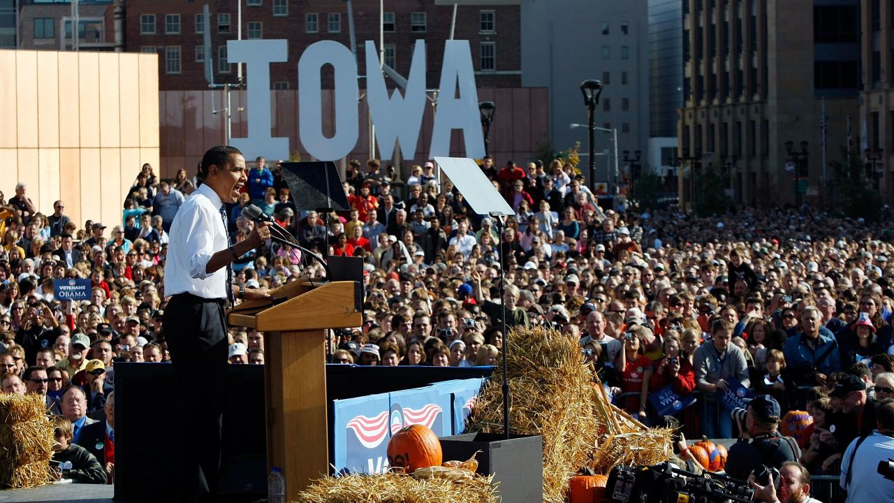 Barack Obama's surprise victory in the Iowa caucuses four years ago propelled him to win the Democratic nomination in 2008.
