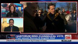Santorum wins evangelical vote by 37%.