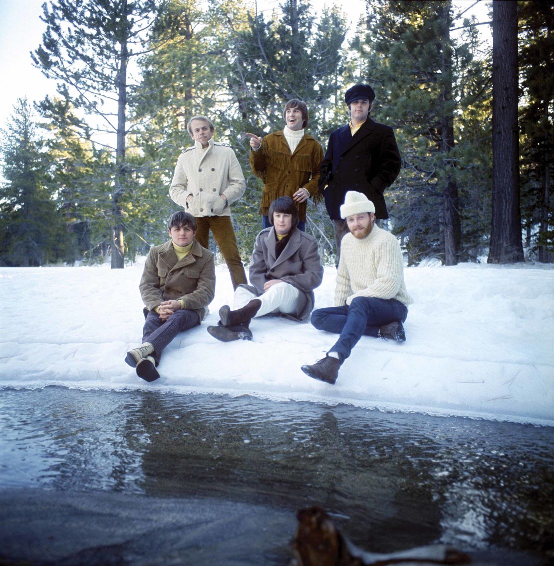 The Beach Boys circa "Smile": Clockwise from top left, Al Jardine, Dennis Wilson, Carl Wilson, Mike Love, Brian Wilson, Bruce Johnston.