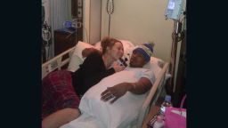 Mariah Carey and her husband Nick Cannon in a hospital in Aspen, Colorado on January 4, 2012. Cannon was recovering from what Carey called a "mild kidney failure."