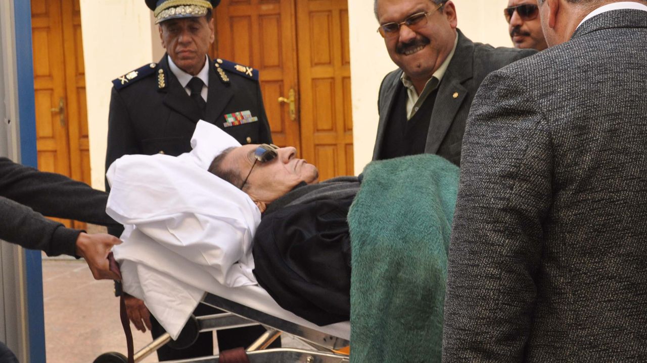 Hosni Mubarak, seen here being wheeled into court on a stretcher on January 3, 2012, is on trial over the deaths of protesters.