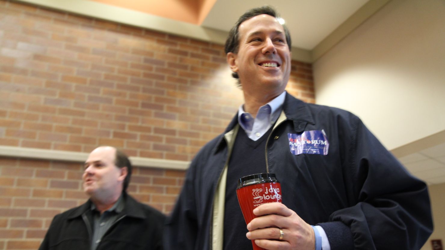 GOP presidential candidate Rick Santorum  campaigns last week in Coralville, Iowa.  He visited all of the state's 99 counties.