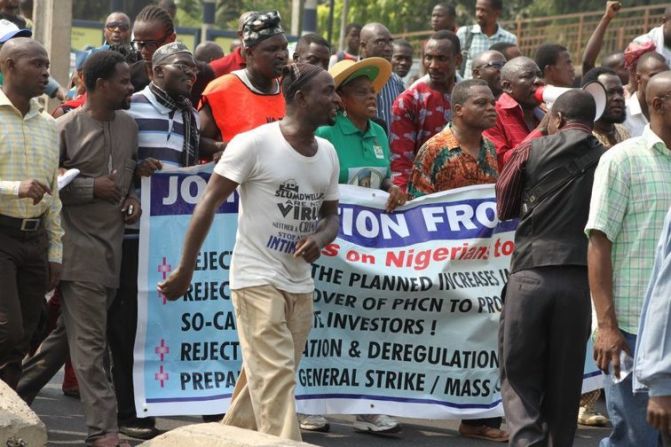 After learning about the fuel subsidy protests from Twitter on Tuesday, iReporter Kfire decided to join the crowds in Lagos. "The aim of the protest was to disrupt vehicular movement, shut down gas stations and ask people to go back home," he said.