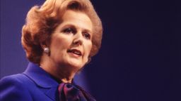 British Conservative politician and first woman to hold the office of Prime Minister of Great Britain Margaret Thatcher at the Tory Party Conference in Brighton in 1980.