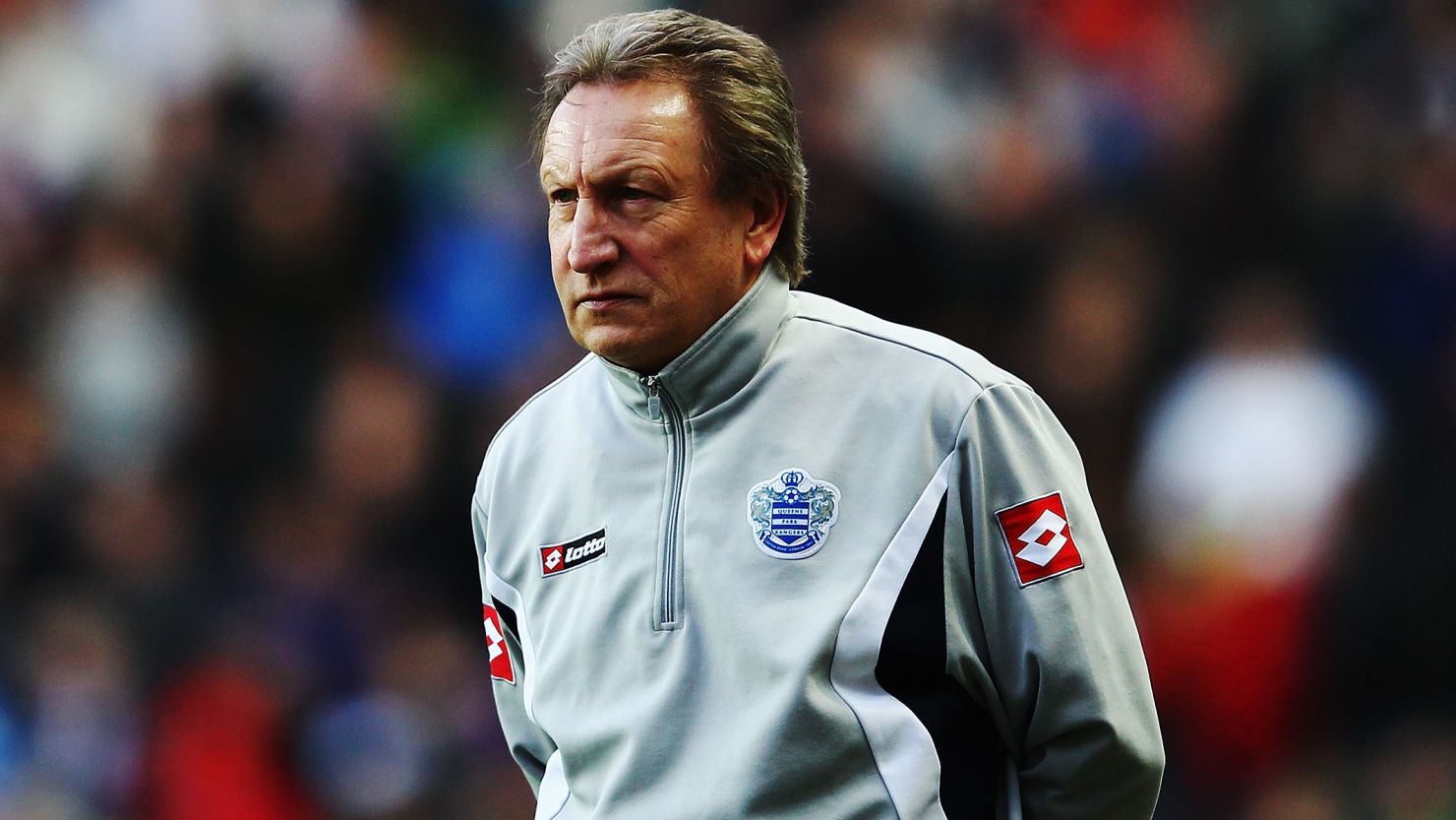 QPR manager Neil Warnock during his last game in charge of the club in an FA Cup tie against MK Dons.