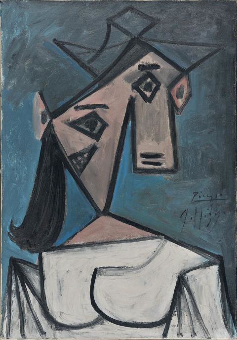 This portrait of a woman by Pablo Picasso, from 1939, is among a number of works stolen from the National Gallery in Athens, Greece, on Monday 9 January 2012.