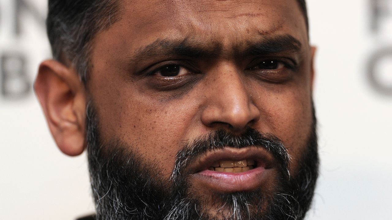 Former Guantanamo Bay detainee British citizen Moazzam Begg, pictured here at a 2012 press conference, is accused of providing instruction and training for terrorism and funding terrorism overseas.