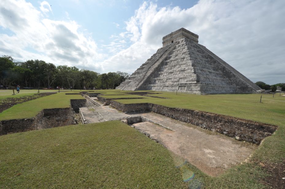 Chichen Itza is a key archaeological site in Mexico, a blend of Maya and Toltec architectural styles. Pictured is the Kukulcan temple, also known as El Castillo (The Castle).