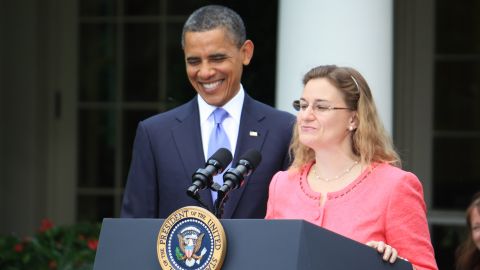 President Obama honors the 2011 Teacher of the Year, Michelle Shearer, in a Rose Garden ceremony. 