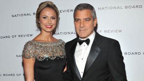 Stacy Keibler and George Clooney attend the 2011 National Board of Review Awards Gala.