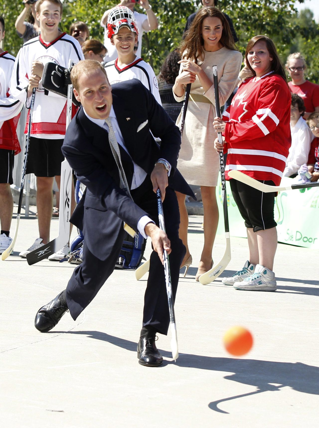 And on the Canadian tour, both he and Kate were given personalized hockey sweaters, after William showed off his skills at the sport. Other gifts from the couple's Canada trip included a quilt, soft toys, several pairs of shoes and a flying helmet.