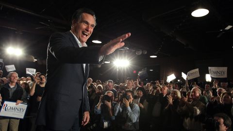 Mitt Romney greets supporters at a campaign rally in Columbia, South Carolina, on Wednesday.