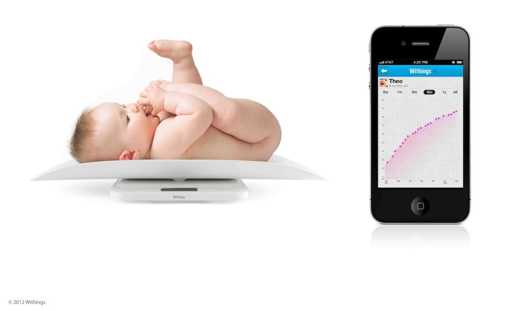 Billed as the world's <a href="http://www.withings.com/en/babyscale/keepmeinformed" target="_blank" target="_blank">first connected scale</a> for babies and toddlers, this gadget makes it easier for new parents to chart their baby's weight over time. Parents can access their child's weight readings from any connected device, post them to Facebook and share them easily with family members or their doctor. Available: spring. Price: About $179. 