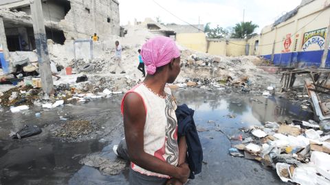 The rubble from the 2010 earthquake lay in the streets of Port-au-Prince for many months.