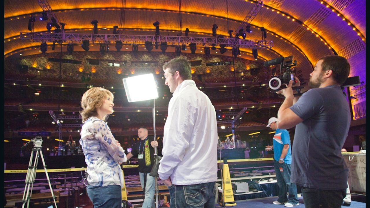 Tim Tebow talks with ESPN's Suzy Kolber at Radio City Music Hall before the NFL Draft in April 2010.