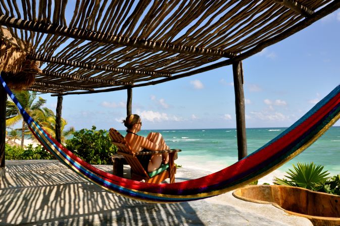 "Tulum is a beautiful place south of Cancun if you yearn for a place that is rustic and unplugged," Kristine Celorio said. "Unwinding is easy with the waves crashing outside your cabana. In this picture you can see the only three choices I had to make that day... hot tub, hammock, or ocean."