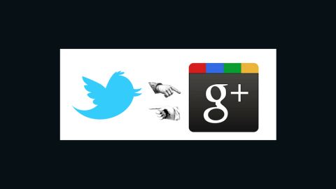 Twitter versus Google plus illustration