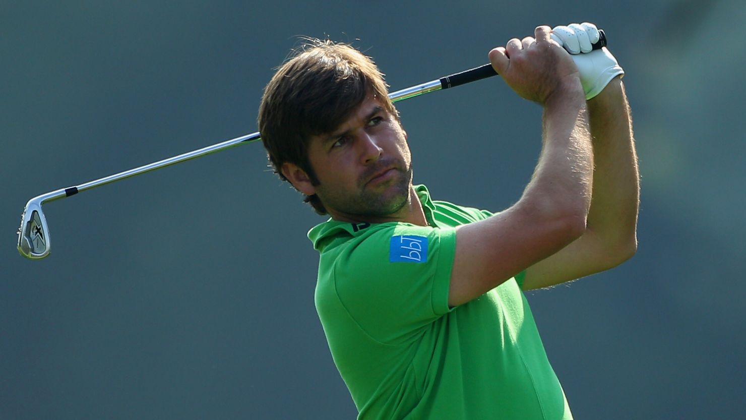 Robert Rock plays an approach shot during his four-under 67 at the Joburg Open where he led after the second day.