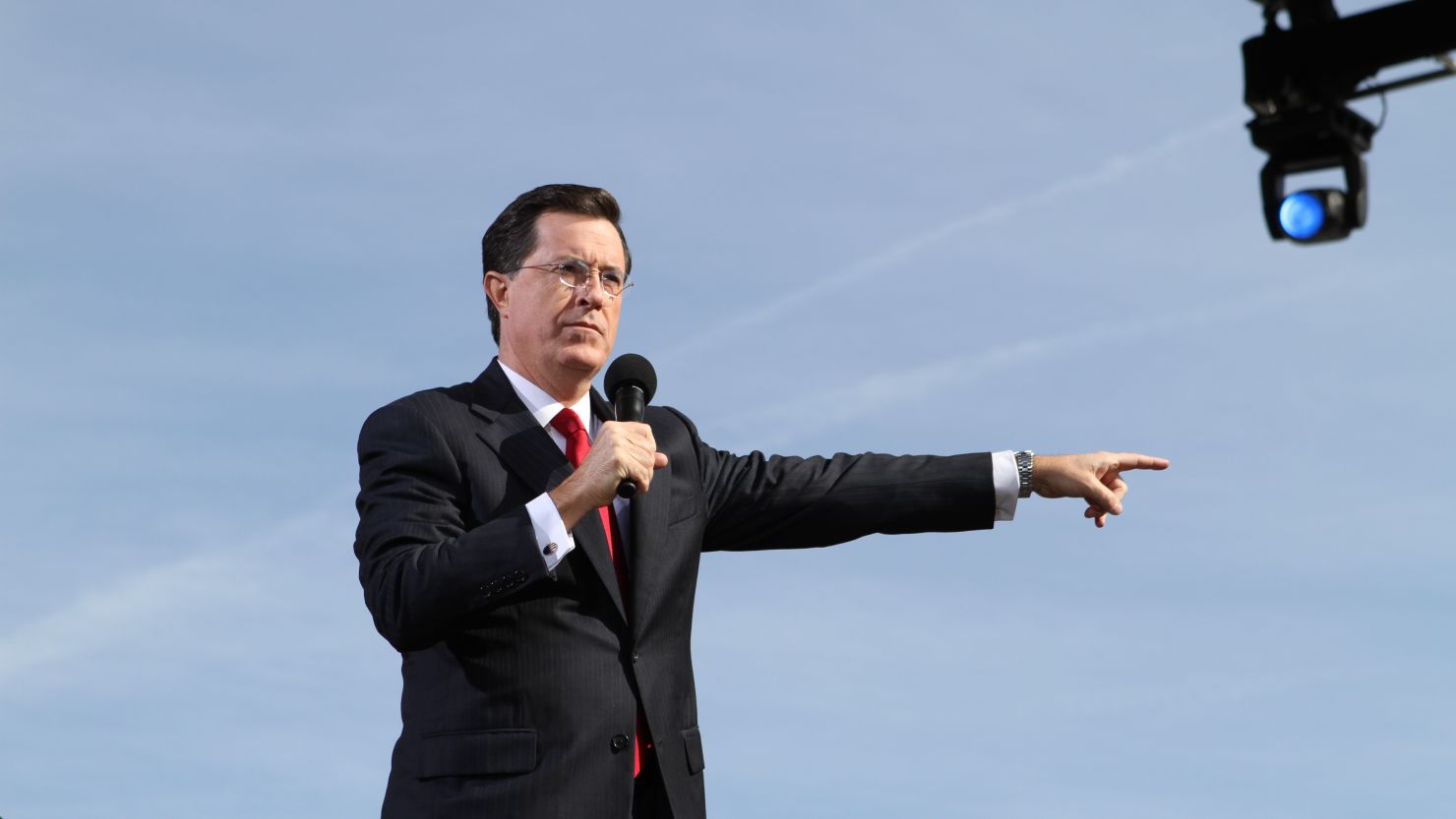  Comedian Stephen Colbert at the "Rally to Restore Fear and/or Sanity" in 2010 in Washington, D.C.