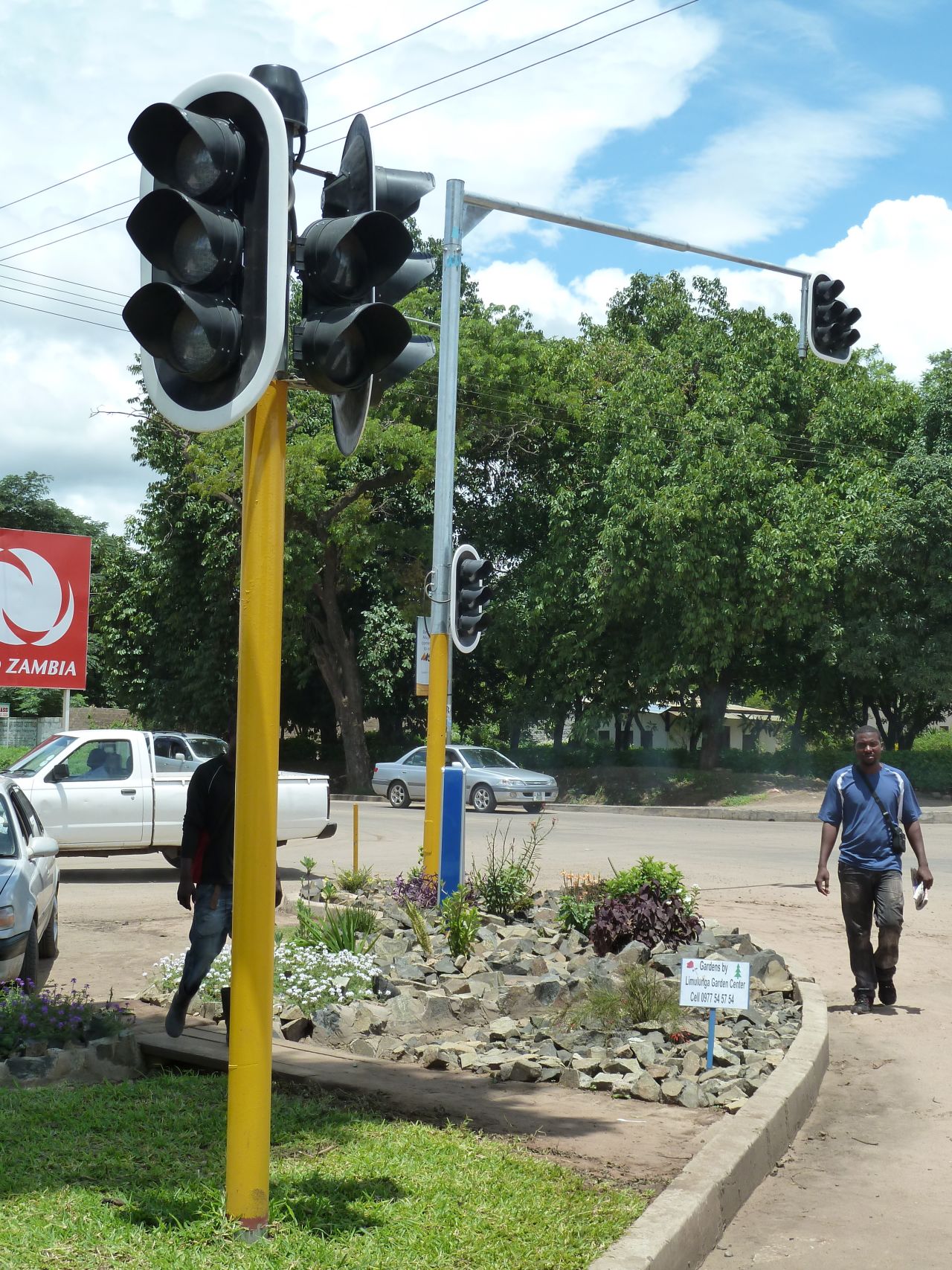 Livingstone's first ever traffic light was erected in 2011, and just like everywhere else in the world, people have already figured out sneaky ways to get around it.