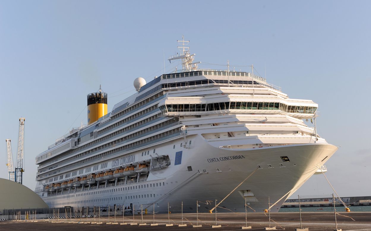 The Costa Concordia cruise ship is pictured in March 2009 in Civitavecchia, Rome's tourist port.
