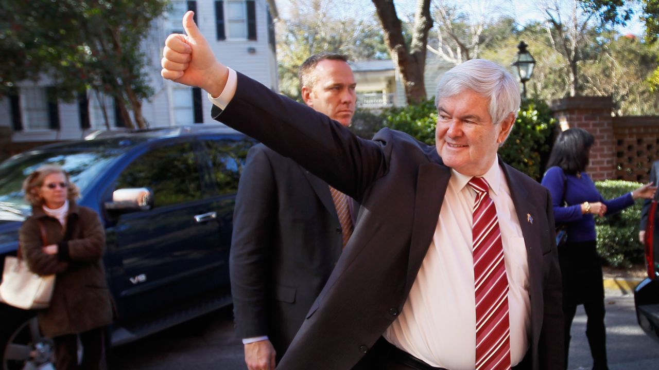 Former House Speaker Newt Gingrich knows the stakes are high as he campaigns on Hilton Head Island, South Carolina.