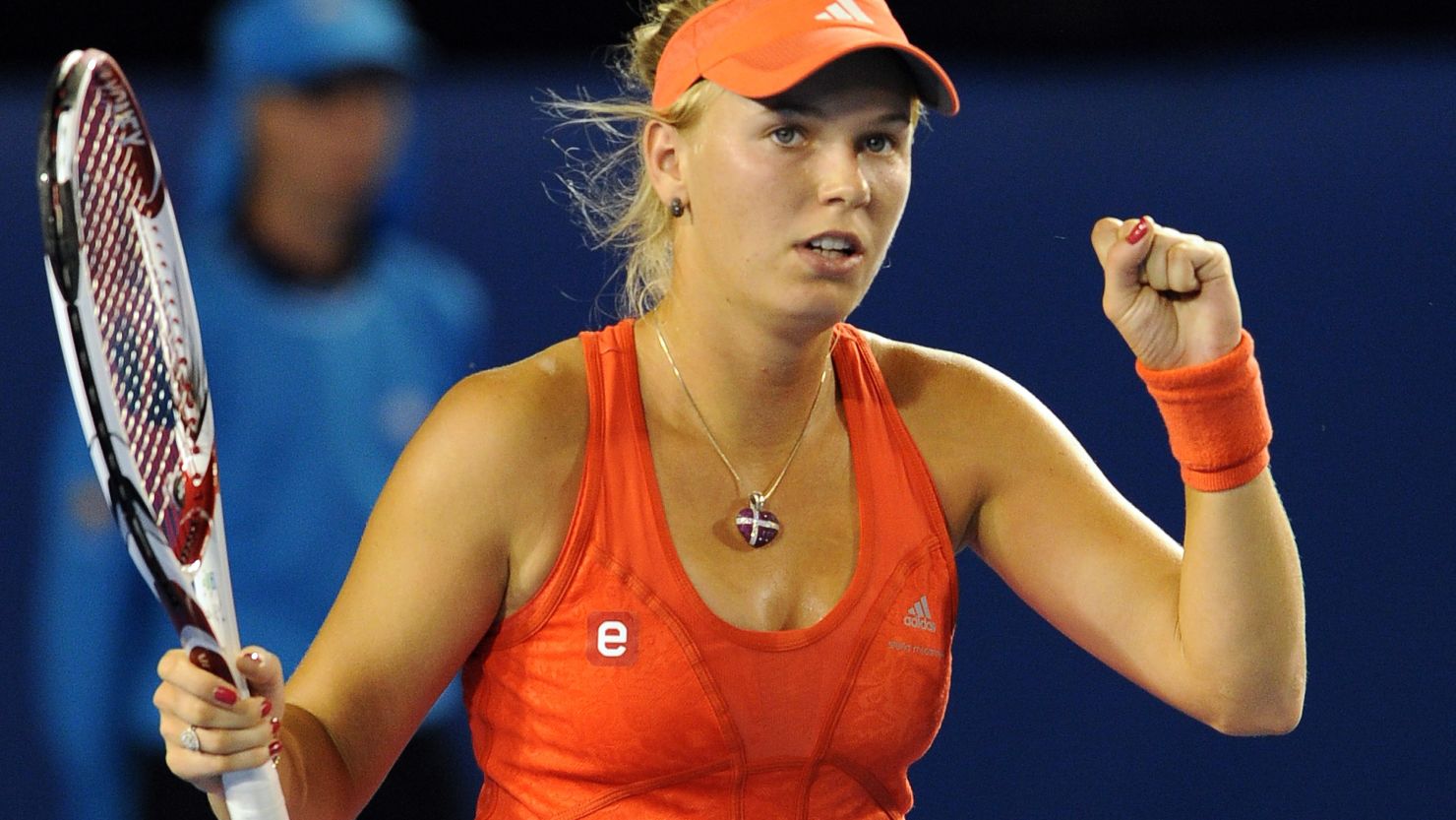 Top seed Caroline Wozniacki was not hampered by her recent wrist injury during Monday's victory at the Australian Open.